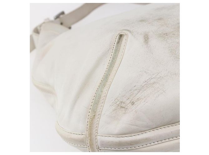 LOEWE Bolsa de Ombro Anagram Couro Branco Prata Auth bs31002 - vista 16