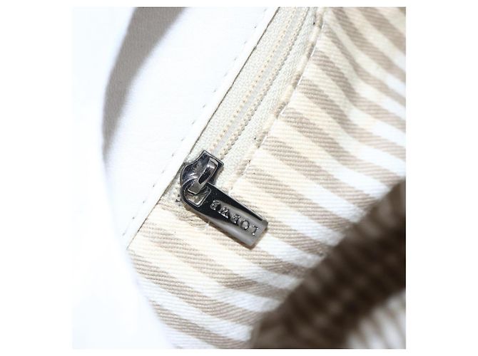 LOEWE Bolsa de Ombro Anagram Couro Branco Prata Auth bs31002 - vista 19
