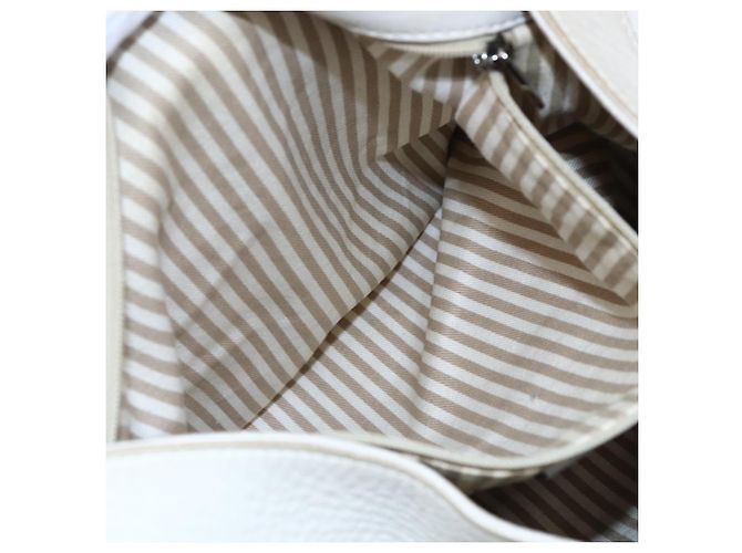LOEWE Bolsa de Ombro Anagram Couro Branco Prata Auth bs31002 - vista 22