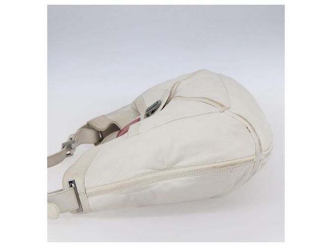 LOEWE Bolsa de Ombro Anagram Couro Branco Prata Auth bs31002 - vista 3