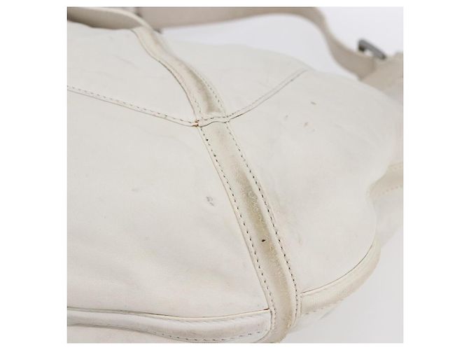 LOEWE Bolsa de Ombro Anagram Couro Branco Prata Auth bs31002 - vista 9