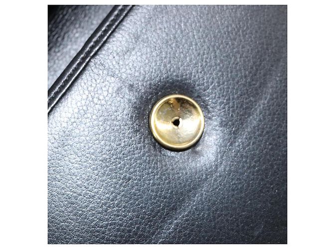 SAINT LAURENT Borsa a mano in pelle nera e oro Auth mr1566 Nero D'oro - vista 11