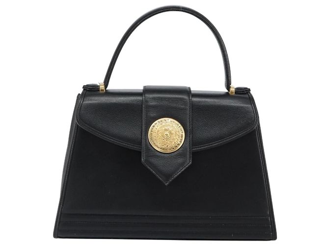 SAINT LAURENT Borsa a mano in pelle nera e oro Auth mr1566 Nero D'oro - vista 13