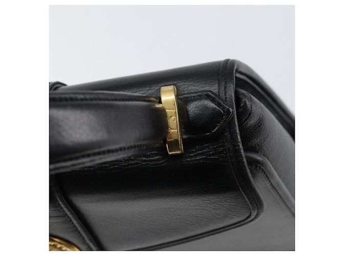 SAINT LAURENT Borsa a mano in pelle nera e oro Auth mr1566 Nero D'oro - vista 18