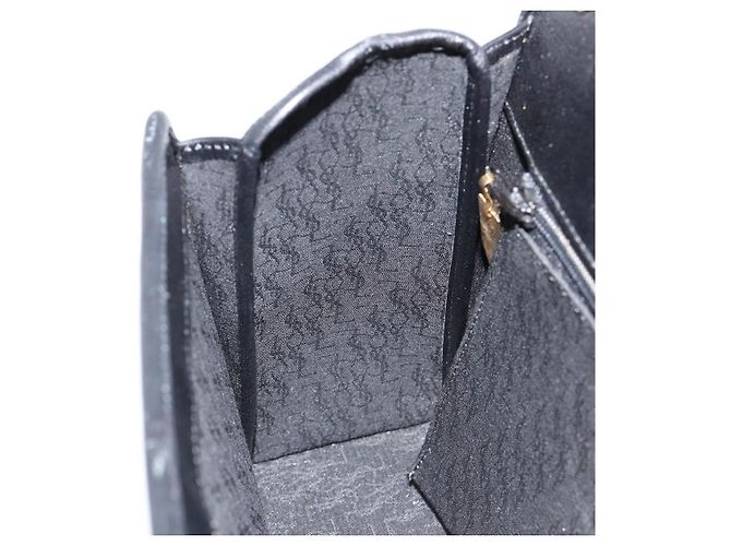 SAINT LAURENT Borsa a mano in pelle nera e oro Auth mr1566 Nero D'oro - vista 21