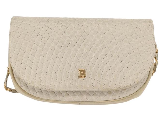BALLY Borsa a Spalla a Catena Pelle Bianca Oro Auth bs31196 Bianco D'oro - vista 13