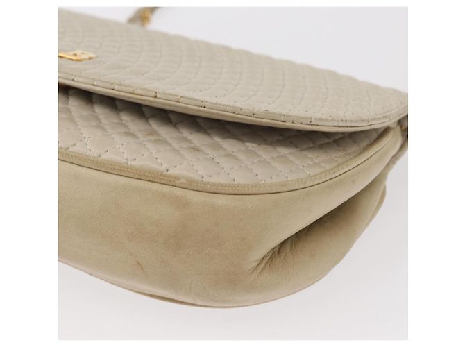 BALLY Borsa a Spalla a Catena Pelle Bianca Oro Auth bs31196 Bianco D'oro - vista 14