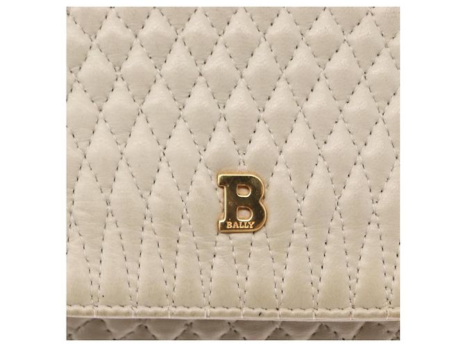 BALLY Borsa a Spalla a Catena Pelle Bianca Oro Auth bs31196 Bianco D'oro - vista 17