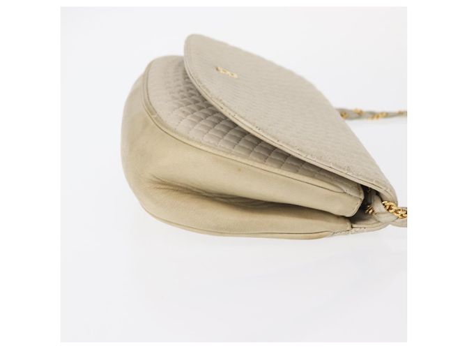 BALLY Borsa a Spalla a Catena Pelle Bianca Oro Auth bs31196 Bianco D'oro - vista 3