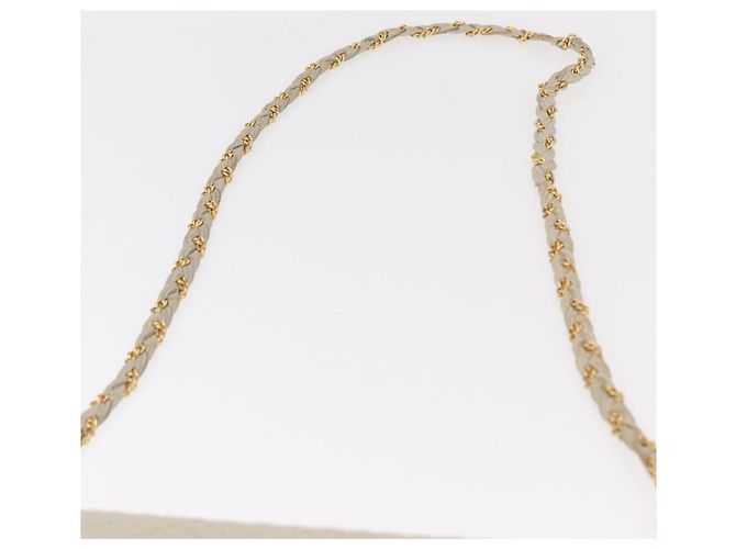 BALLY Borsa a Spalla a Catena Pelle Bianca Oro Auth bs31196 Bianco D'oro - vista 8