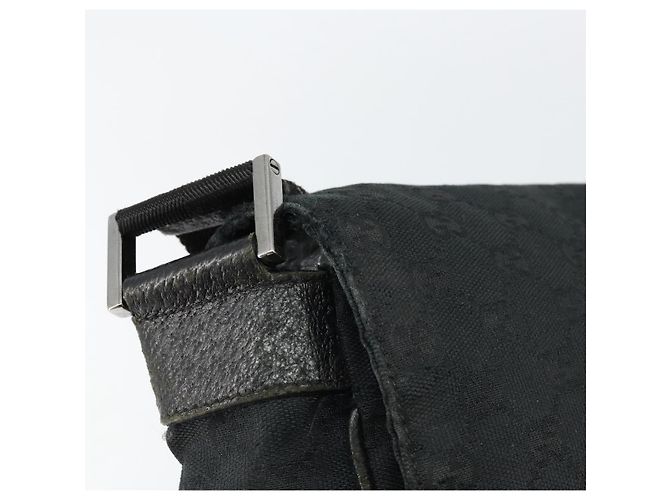 Borsa a Spalla GG Canvas Gucci Nera Argento 146236 Auth 151273 Nero - vista 10