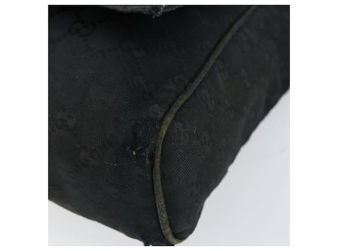 Borsa a Spalla GG Canvas Gucci Nera Argento 146236 Auth 151273 Nero - vista 14