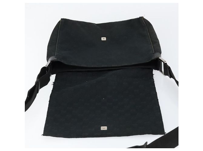 Borsa a Spalla GG Canvas Gucci Nera Argento 146236 Auth 151273 Nero - vista 18