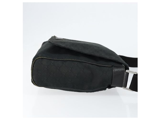 Borsa a Spalla GG Canvas Gucci Nera Argento 146236 Auth 151273 Nero - vista 3