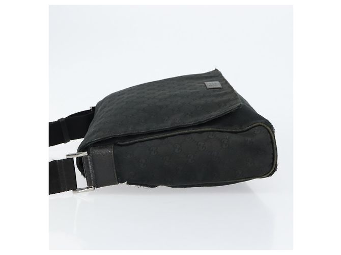 Borsa a Spalla GG Canvas Gucci Nera Argento 146236 Auth 151273 Nero - vista 4
