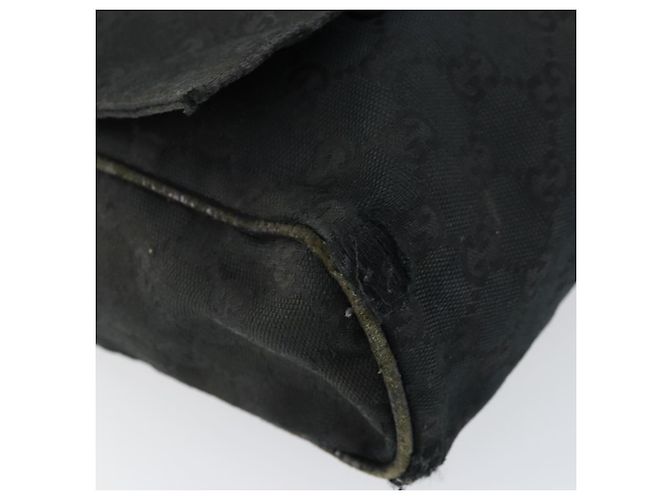 Borsa a Spalla GG Canvas Gucci Nera Argento 146236 Auth 151273 Nero - vista 9