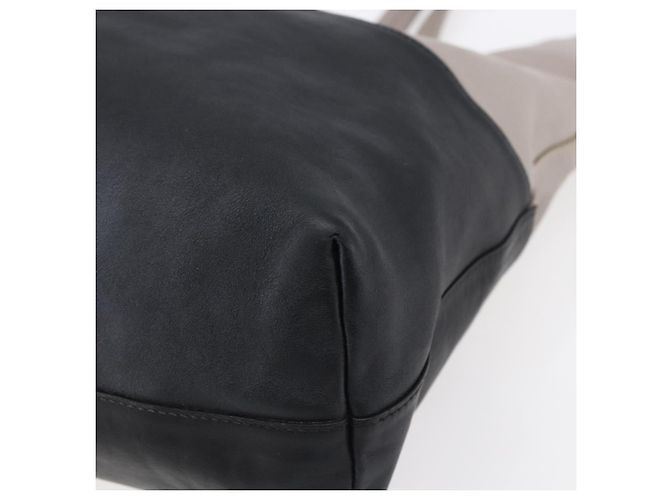 Borsa Tote Miu Miu in pelle nera e grigia Auth BA8020 Marrone Nero - vista 16