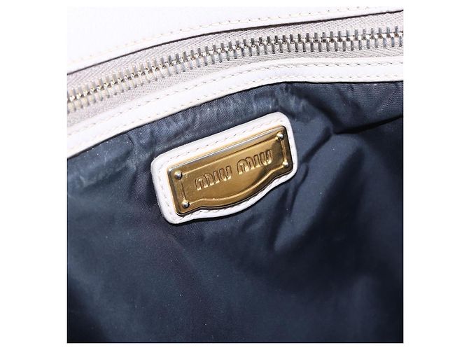 Borsa Tote Miu Miu in pelle nera e grigia Auth BA8020 Marrone Nero - vista 17