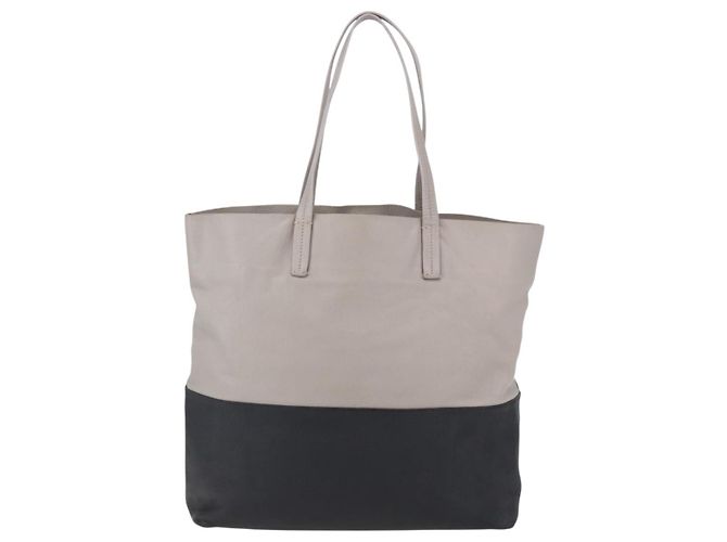 Borsa Tote Miu Miu in pelle nera e grigia Auth BA8020 Marrone Nero - vista 2