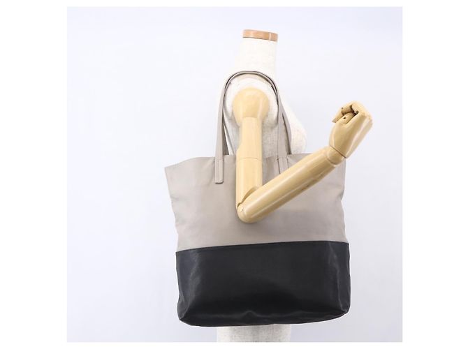 Borsa Tote Miu Miu in pelle nera e grigia Auth BA8020 Marrone Nero - vista 22