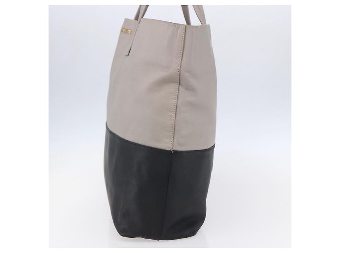 Borsa Tote Miu Miu in pelle nera e grigia Auth BA8020 Marrone Nero - vista 4
