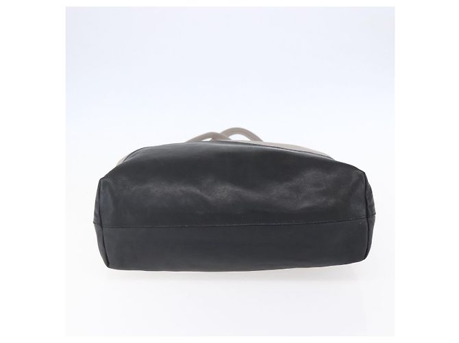 Borsa Tote Miu Miu in pelle nera e grigia Auth BA8020 Marrone Nero - vista 5