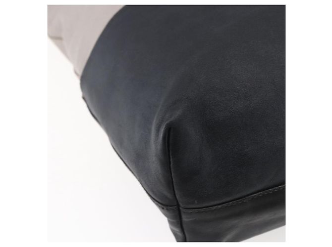Borsa Tote Miu Miu in pelle nera e grigia Auth BA8020 Marrone Nero - vista 9