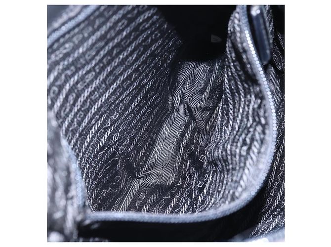 Borsa a Spalla PRADA Nylon Nero Argento Autentica ka123 - vista 24