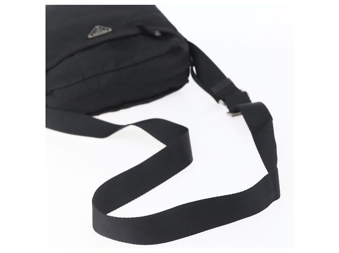 Borsa a Spalla PRADA Nylon Nero Argento Autentica ka123 - vista 7