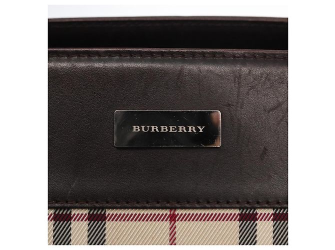 BURBERRY Nova Check Handtasche aus Canvas Beige Silber Authentisch ka042 - Ansicht 11