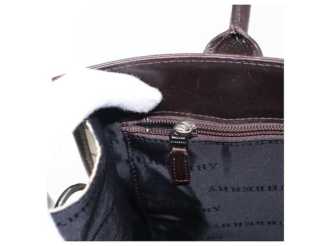 BURBERRY Nova Check Handtasche aus Canvas Beige Silber Authentisch ka042 - Ansicht 19
