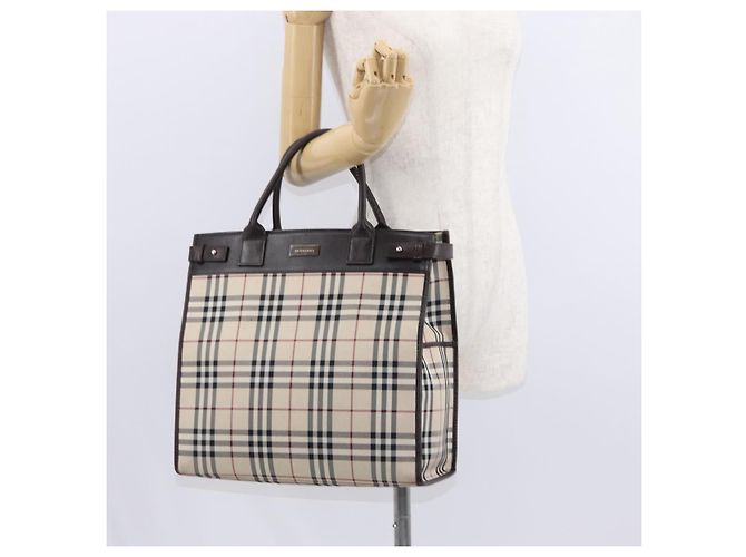 BURBERRY Nova Check Handtasche aus Canvas Beige Silber Authentisch ka042 - Ansicht 21