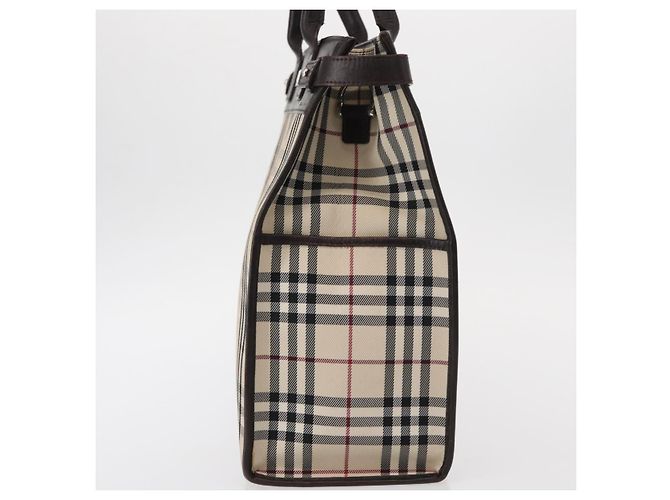 BURBERRY Nova Check Handtasche aus Canvas Beige Silber Authentisch ka042 - Ansicht 4