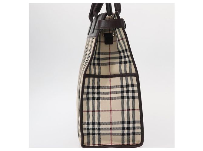 BURBERRY Nova Check Handtasche aus Canvas Beige Silber Authentisch ka042 - Ansicht 5