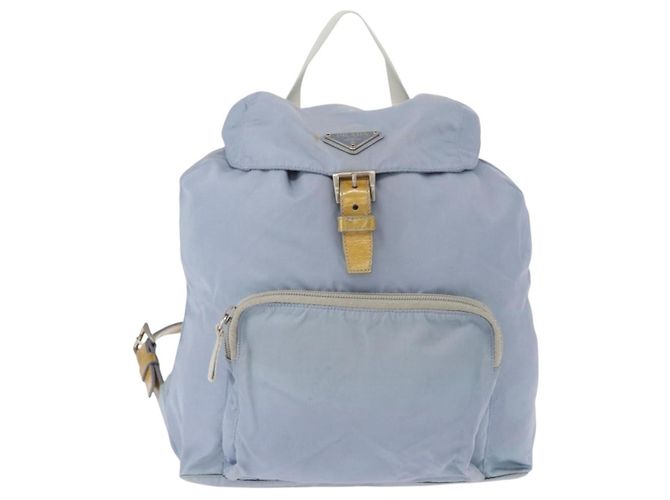 PRADA Backpack Nylon Light Blue Silver Auth 152634 Silvery - view 13