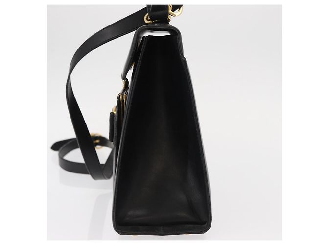 Borsa a mano Vala in pelle 2 in 1 nera e oro Auth BA7663 di Salvatore Ferragamo Nero D'oro - vista 3
