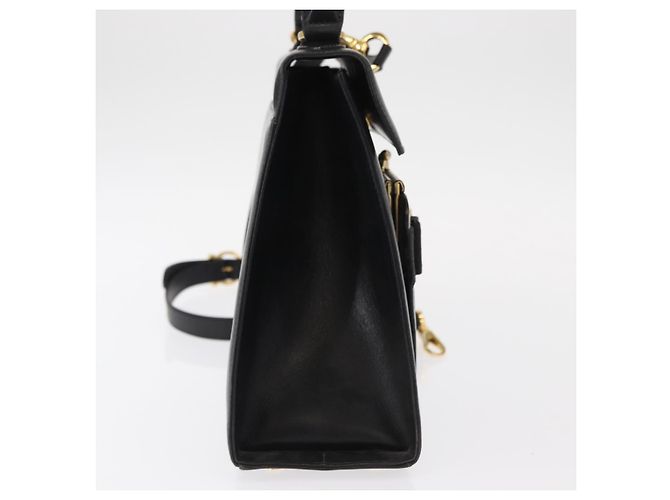 Borsa a mano Vala in pelle 2 in 1 nera e oro Auth BA7663 di Salvatore Ferragamo Nero D'oro - vista 4