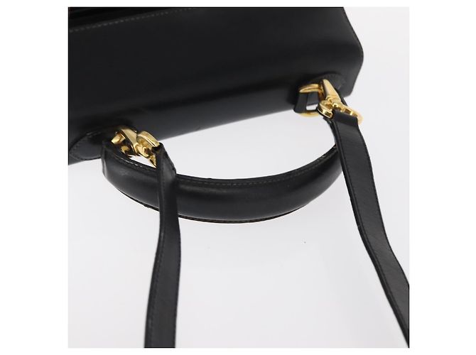 Borsa a mano Vala in pelle 2 in 1 nera e oro Auth BA7663 di Salvatore Ferragamo Nero D'oro - vista 7