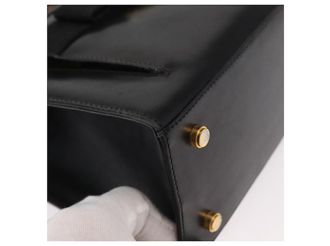 Borsa a mano Vala in pelle 2 in 1 nera e oro Auth BA7663 di Salvatore Ferragamo Nero D'oro - vista 9