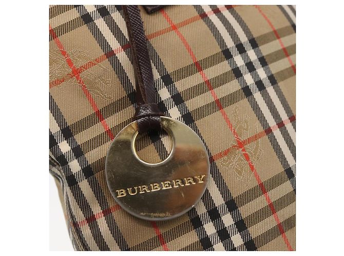 Burberry Borsa a spalla in tela Nova Check beige e oro Auth SW1853 D'oro - vista 10