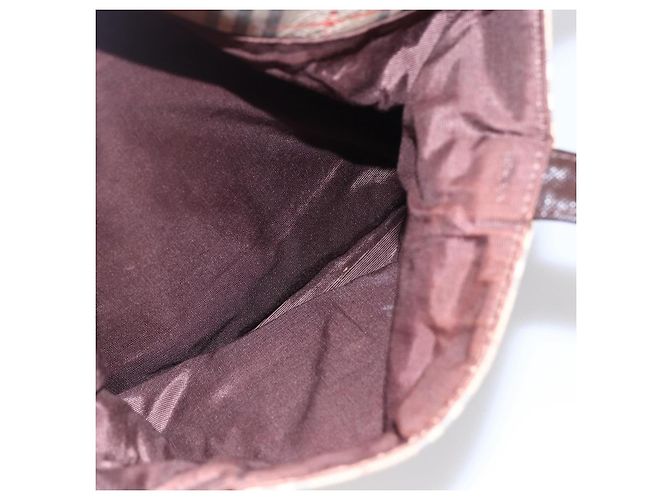 Burberry Borsa a spalla in tela Nova Check beige e oro Auth SW1853 D'oro - vista 12