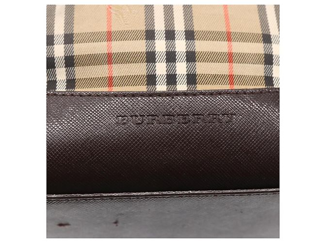 Burberry Borsa a spalla in tela Nova Check beige e oro Auth SW1853 D'oro - vista 17