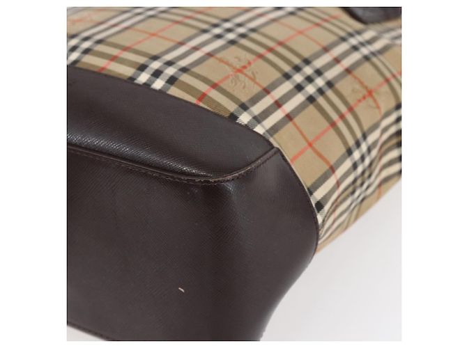 Burberry Borsa a spalla in tela Nova Check beige e oro Auth SW1853 D'oro - vista 9