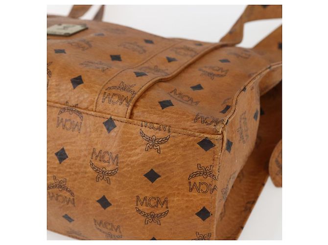 Borsa tote MCM Logogram Vicetos in pelle PVC marrone e oro Auth bs31442 D'oro - vista 10