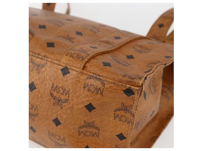Borsa tote MCM Logogram Vicetos in pelle PVC marrone e oro Auth bs31442 D'oro - vista 12
