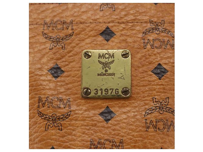 Borsa tote MCM Logogram Vicetos in pelle PVC marrone e oro Auth bs31442 D'oro - vista 14