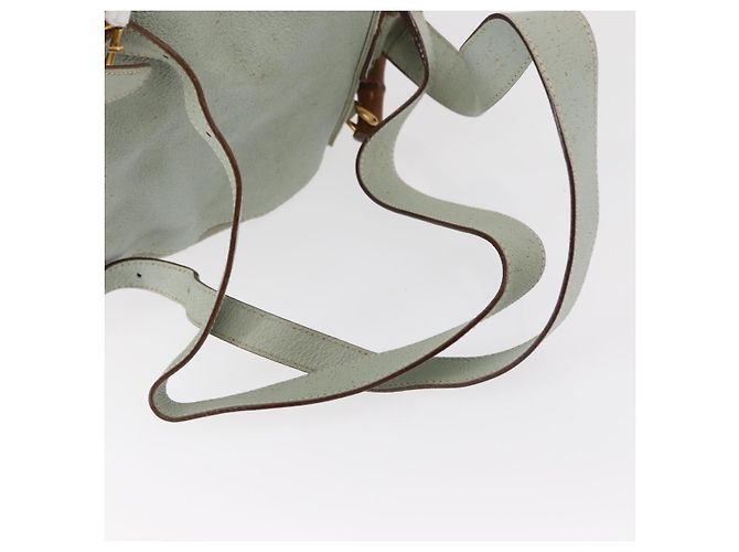 Bamboo Zaino in Bambù GUCCI Camoscio Blu Chiaro Oro 003 2058 0016 Auth 151681 D'oro - vista 11