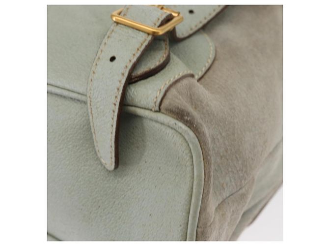Bamboo Zaino in Bambù GUCCI Camoscio Blu Chiaro Oro 003 2058 0016 Auth 151681 D'oro - vista 17