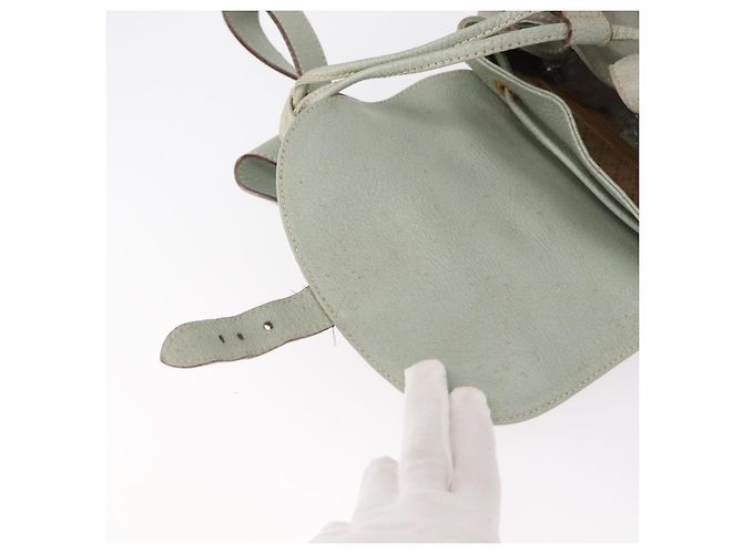 Bamboo Zaino in Bambù GUCCI Camoscio Blu Chiaro Oro 003 2058 0016 Auth 151681 D'oro - vista 19
