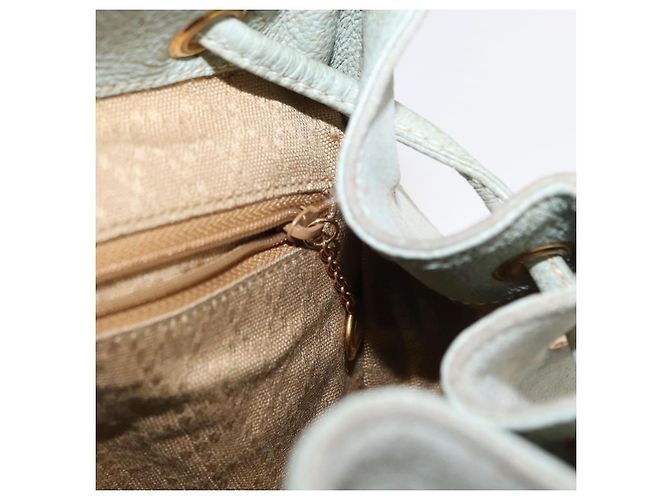 Bamboo Zaino in Bambù GUCCI Camoscio Blu Chiaro Oro 003 2058 0016 Auth 151681 D'oro - vista 24